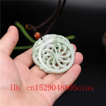 Prírodná Biela Zelená Čínskych Jade Dragon Prívesok veterný Mlyn Náhrdelník Kúzlo Šperky obojstranné Duté Vyrezávané Amulet Darčeky pre Jej