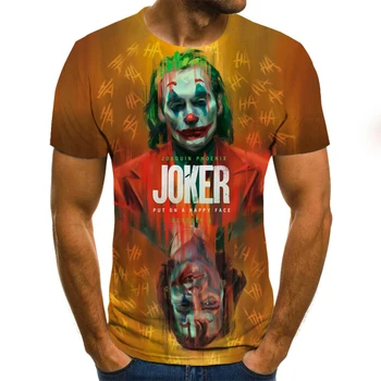 2020 noví ľudia, tričko, Náčrt, klaun 3D Vytlačené T Shirt Mužov Joker Tvár Príležitostné O-krku Mužské tričko Klaun Krátke Rukávy vtip topy