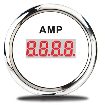 AMP 52mm Amperemeter Rozchod Voltmeter Vodotesný Digitálny Ammeter pre Auto, Loď, Námorné Motocykel 12V/24v 75mA Signál meter Ampér