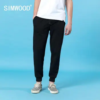 SIMWOOD 2020 jar leto nové tepláky mužov list výšivky trackpants členok-dĺžka jogger šnúrkou bežné nohavice SJ130385