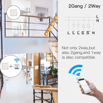 2 Gang DIY WiFi Smart 2 Cestu Svetla LED Stmievač Modul Prepínača Inteligentný Život/Tuya APLIKÁCIU Diaľkové Ovládanie Práce S Alexa Domovská stránka Google Modul