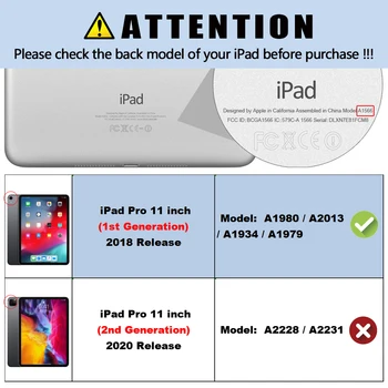 MTT 2018 puzdro Pre iPad Pro 11 palcový PU Kožené Magnetické Flip Násobne Stojan, Kryt Smart Tablet Prípade Funda A1980 A2013 A1934 A1979