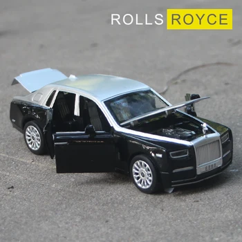 1:30 diecast rolls royce phantom zmenšený model auto s zvuk motora a vytiahnuť späť funkciu, pre deti darček