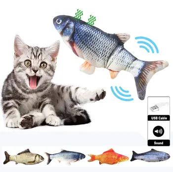 Catnip Cat Hračka Ryby Tvar Realistické Interaktívne Pet Žuť Hračka Pre Mačky Pohybujúce sa Ryby Elektrických Hračiek pre Mačky Bite-odolný domáce zvieratá