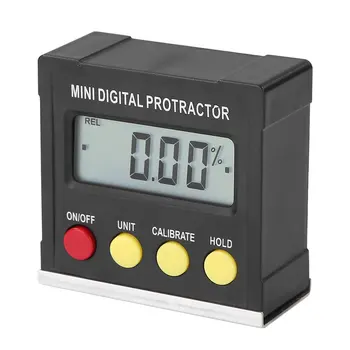360 Stupeň Magnetické Mini Digital Inclinometer Úrovni Box Rozchod Uhol Meter Finder Uhlomeru Základne Meracie Nástroje