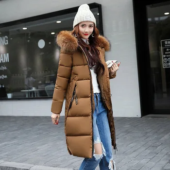 2019 Ženy Zimné Kabáty Pribrala Vetrovka Bežné Kožušinovou Kapucňou Hrubé Teplé Jesenné Kabát Plus Veľkosť Dole Bavlna Vatovaný Kabát Žena