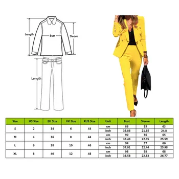 2020 NOVÉ Elegantné Blejzre Dve Kus Ženy s Drážkou Dlhý Rukáv Blejzre Kabát+Ceruzka Nohavice Office Business Tepláková súprava Oblečenie