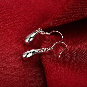 925 Sterling Silver Kvapôčky Vody Dažďové Kvapky Drop Náušnice Pre Ženu Svadobné Zapojenie Party Fashion Kúzlo Šperky