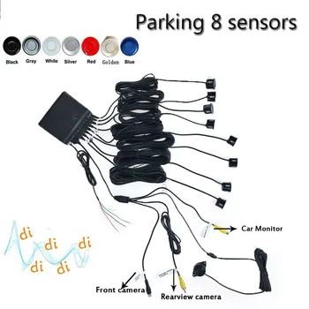 Auto Reverse Video parkovací senzor systém 8 senzory parkovacia Zabezpečenia Backup Znieť Bzučiak Hlásenie Alarmu pre Fotoaparát Auto Monitor