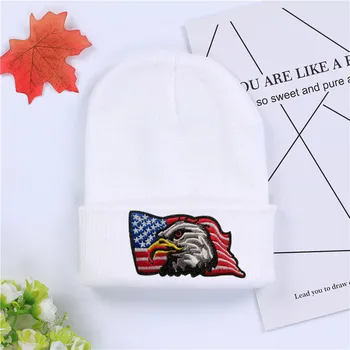 Móda klobúky vlajku USA, eagle logo Zimné Čiapky Bežné Čiapočku Pre Mužov, Ženy Módne Pletené tiger vzor Zimné Klobúk Skullies Klobúk