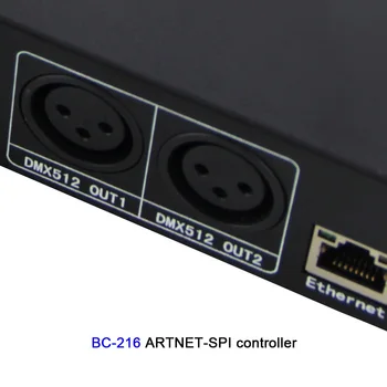 BC-216 16 kanálov Led Artnet Radič DC5V-24V Artnet na SPI /DMX pixel svetlo LED controller+Dve port(2*512 Kanálov)výstup