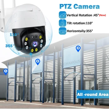 5MP IP Kamera WiFi Auto Tracking CCTV Kamery Vonkajšie PTZ Speed Dome Bezpečnostný Dohľad Fotoaparát 4X Digitálny Zoom Ľudských Alarm