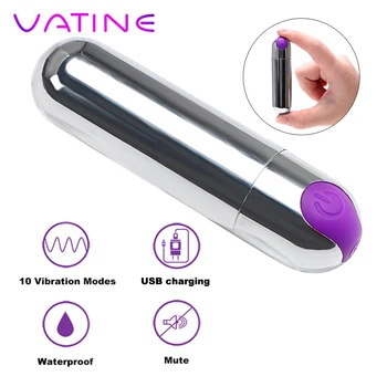 VATINE Mini Bullet Vibrátor Sexuálne Hračky pre Ženy 10 Rýchlosť Nepremokavé Silné Vibrácie USB Nabíjateľné G-spot Masér