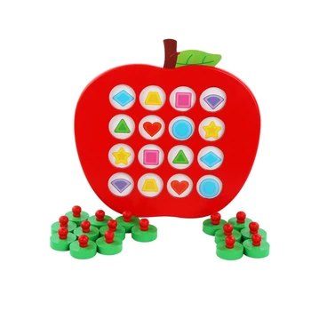 Detský Drevený Apple Pamäte Zodpovedajúce Šach Hra Raného Vzdelávania 3D Puzzle Rodiny Bežné Hry, detské Náučné Hračky