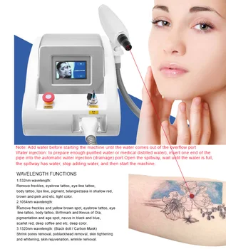 1064 532 1320nm ND YAG Laser, Tetovanie Obočia, Odstránenie Pigmentov Obočie Line Stroj S Červeným Ukazovateľ tattoo remover laserový stroj