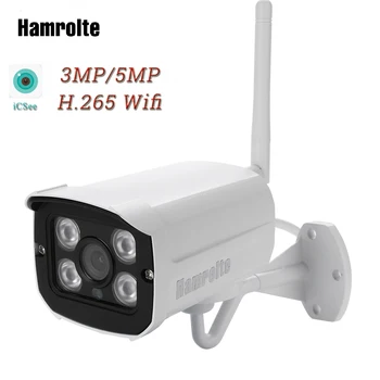 Hamrolte Wifi Kamera HD 5MP Bezdrôtové IP Kamery H. 265 iCSee Vonkajšie Wifi Fotoaparát Vodotesný Nightvision Vzdialený Prístup Podporu 128G