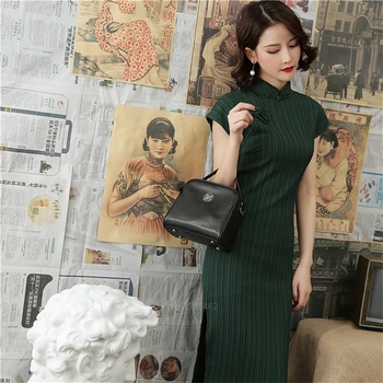 Qipao Čínske Šaty 5Colors Vintage Rozdeliť Pevný Ženy Cheongsam Elegantný kroj Módne Moderné Vestiods Maškarný Strany