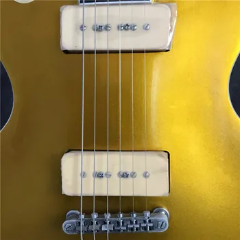 2020 nové kvalitné elektrická gitara, žltá metalíza, rosewood hmatníka. Luxusné elektrická gitara p90 pickup
