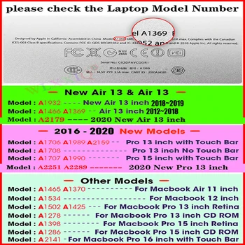 Pre Apple Macbook Air Pro Retina 11.6 12 13.3 14 15.4 16 palcový Notebook Sleeve Taška, 2020 nové Air Pro 13 A2251 A2289 A2179 a1932