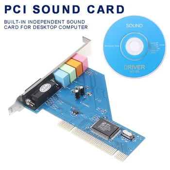 Pohiks 1pc Vysokej Kvality 4 Kanál CMI-8738-4ch Čip 3D Stereo Audio PCI Zvuková Karta Pre PC Stolový Počítač
