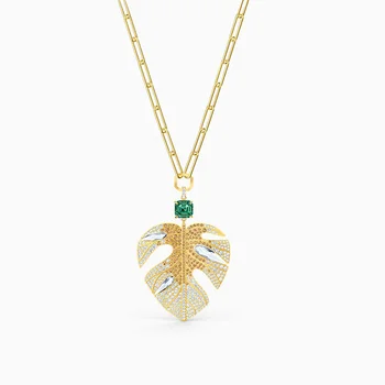 2020 Módne SWA Nové TROPICKÉ LEAF Zlatý Set Gradient Elegantné Tropické Leaf Dekorácie Crystal Nastaviť Ženské Romantické Šperky Darček