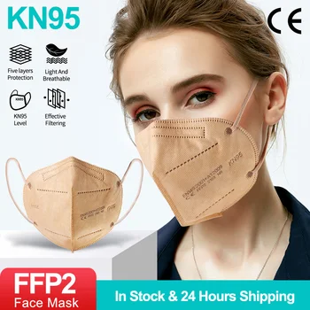 10-100KS FFP2 Pleťová Maska KN95 Masku, Ochranné Prachotesný Pre Mimo 5 Vrstiev Úst Maska KN95 Filtračný Respirátor FPP2 Na Sklade