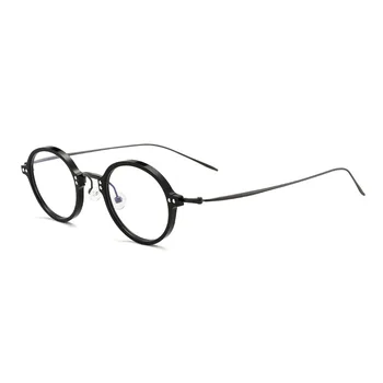 Titanium Ultralight Acetát Okrúhle Okuliare Kórejský Vintage Predpis Okuliare Ženy Krátkozrakosť, Optického Skla A Rámu Mužov Oculos