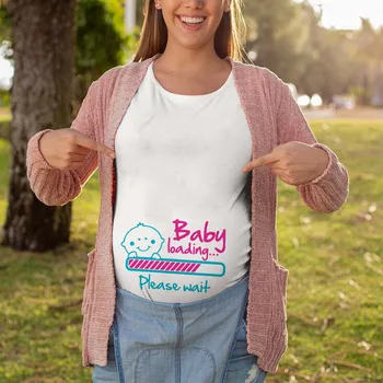 Tehotné Ženy Materskej T-Shirt Topy Mama Oblečenie Žien Zábavné Vzor Tlače Tehotenstva T Shirt Ropa Premama Embarazada
