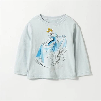 Disney Princezná Popoluška Jeseň Baby Dievčatá T-Shirt Cartoon Childen Bavlna Tees T Shirt Deti Narodeninovej Party Vrchné Oblečenie Košele