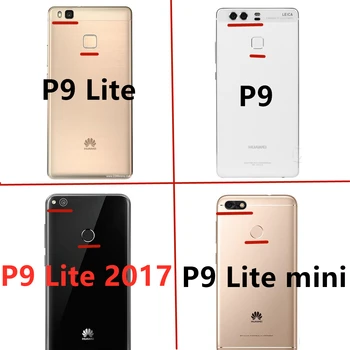 Prémia Kožené výklopný Kryt, Luxusné Peňaženky prípade Huawei P9 / P9 Lite / P9 Lite Mini / P9 Lite 2017 držiteľa karty telefónu shell GG
