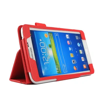 Samsung Galaxy Tab 4 7,0 Palcový SM-T230 T231 T235 Litchi Vzor Flip Kožené puzdro Skladací Držiak Tabletu Kryt
