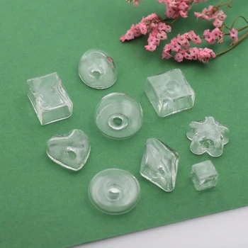 5pieces Sklo bublina sklo svete fľaša sklenená fľaša kryt ručne vyrábané šperky poznatky pre krúžok, rôzne tvary na výber