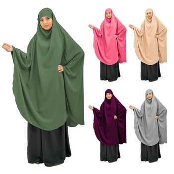 Eid Kapucňou Moslimských Žien Dlho Khimar Hidžáb Oblečenie Modlitba Odev Jilbab Abaya Úplné Pokrytie Ramadánu Šaty Abayas Islamské Oblečenie Niqab