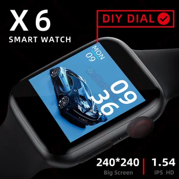 X6 smartwatch 2021 IWO smart hodinky Mužov Tepovej frekvencie Športové Aktivity Žien Hodinky pk iwo12 amazfit Série 6 X7 T800 G500