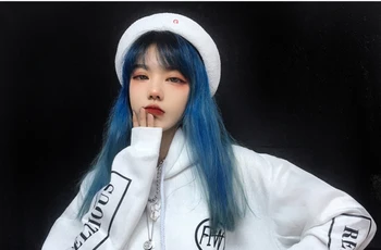 Jesenné a zimné kórejský pulóver s kapucňou Harajuku štýl list tlač plus velvet zahusťovanie žena iny tide