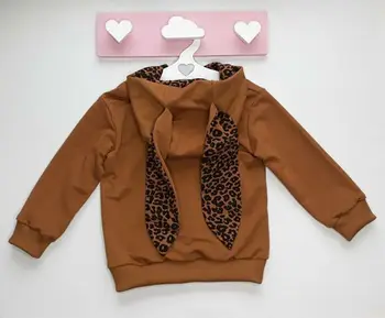 Batoľa Detská Dievča Leopard Oblečenie Králik Ucho Mikina S Kapucňou+Nohavice, Oblečenie, Tepláky, Súpravy