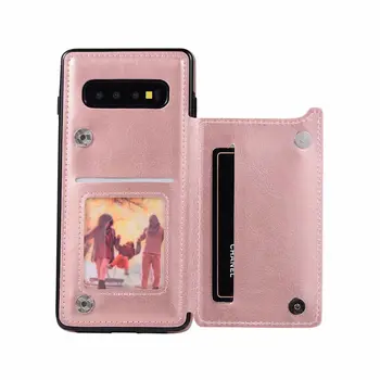 Wallet PU Kožené Telefón puzdro Pre Samsung Galaxy s rezacím zariadením S10 S10Plus S8 S9 Note8 9 Flip Držiteľa Karty Vrecko s náhodným ozdobná šnúrka na uniforme Zadný Kryt