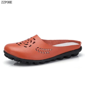 ZZPOHE 2021 Lete ženy bytov topánky ženy originálne kožené topánky žena pošmyknúť na Pláži ženské topánky Sandále doprava zadarmo