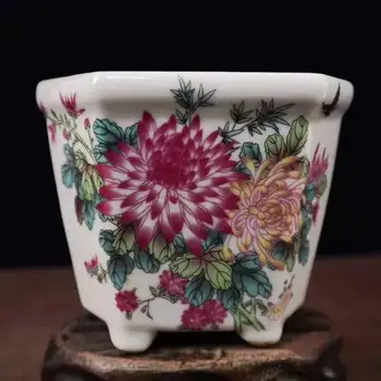 Nádherná Čínska Klasická Chryzantéma Malé Porcelánové Kvetináč