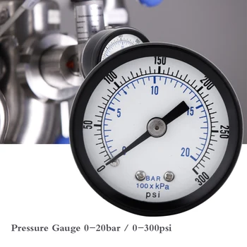0-300PSI Mini tlakomer Pre Palivo, Vzduch, Olej, Kvapalina Voda 0-20bar / 0-300psi 1/8