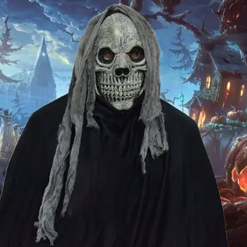 Halloween Realistické Lebky Kostra Strašidelné Masky Duchov Plnú Tvár Cosplay Kostým