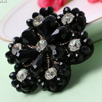 5.5 cm Kvet Korálky Crystal Kamienkami Nášivka na Topánky Šitie Remesiel Čipky