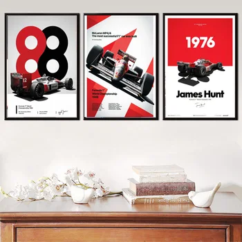 Elton Senna F1 Formula Auto Plátno Maľovaní Plagátov A Vzory, Obrázky Na Stenu Vintage Poster Dekoratívne Domova Tablo