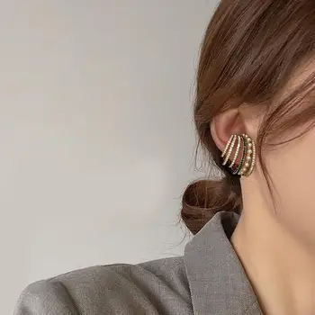 AENSOA Jednoduché Crystal Zlaté Ucho Putá Klip Na Náušnice kórejský Earcuff Pre Ženy Klipy Náušnice Bez Prepichnúť Ucho Klip Pendientes