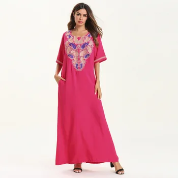Elegantné Abaya Ženy Šaty Moslimských Bavlna Islamské Oblečenie Ramadánu Musulman Turecko Marocký Kaftan Hidžáb Vestidos Ropa Plus Veľkosť