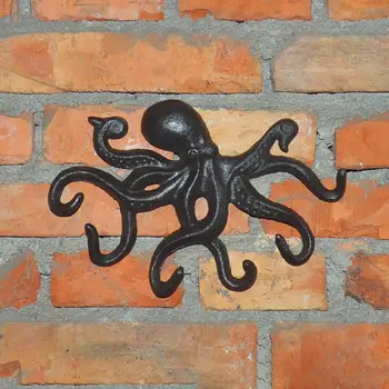 Kľúčové Remesiel Nordic Kovaného Železa Plávanie Octopus Tlačidlo Hook Octopus Háčik Starožitné Dekoračné Hák S 6 Chápadlo Tvarované Háčiky