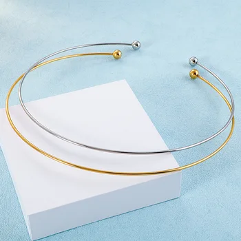 Nové titánové ocele golier jednoduché a univerzálne otváranie módny náhrdelník dámske šperky