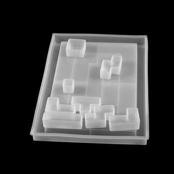 Jasné, Tetris, Silikónové Formy Na Krištáľovo Epoxidové Formy Živice Domáce Dekorácie Deti Hra Hrať Formy Domáce Dekorácie DIY Šperky Robiť