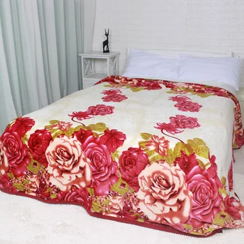 Plný Kráľovná King Size Kvetinový Rose Fleece Deka Radostný Hodiť Prikrývky na Posteľ, Gauč 230x240cm posteľná bielizeň List Kryt na Svadbu