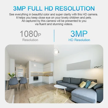 SHIWOJIA Mini TUYA Fotoaparát 3MP HD 360 Stupeň Svetlo Bezdrôtový Panoramatické Zabezpečenia WiFi IP CCTV Kamera, Smart Home Goole Domov alebo Alexa